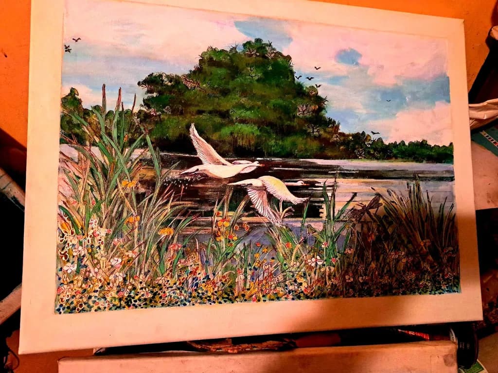 Birds Over Water Meadow