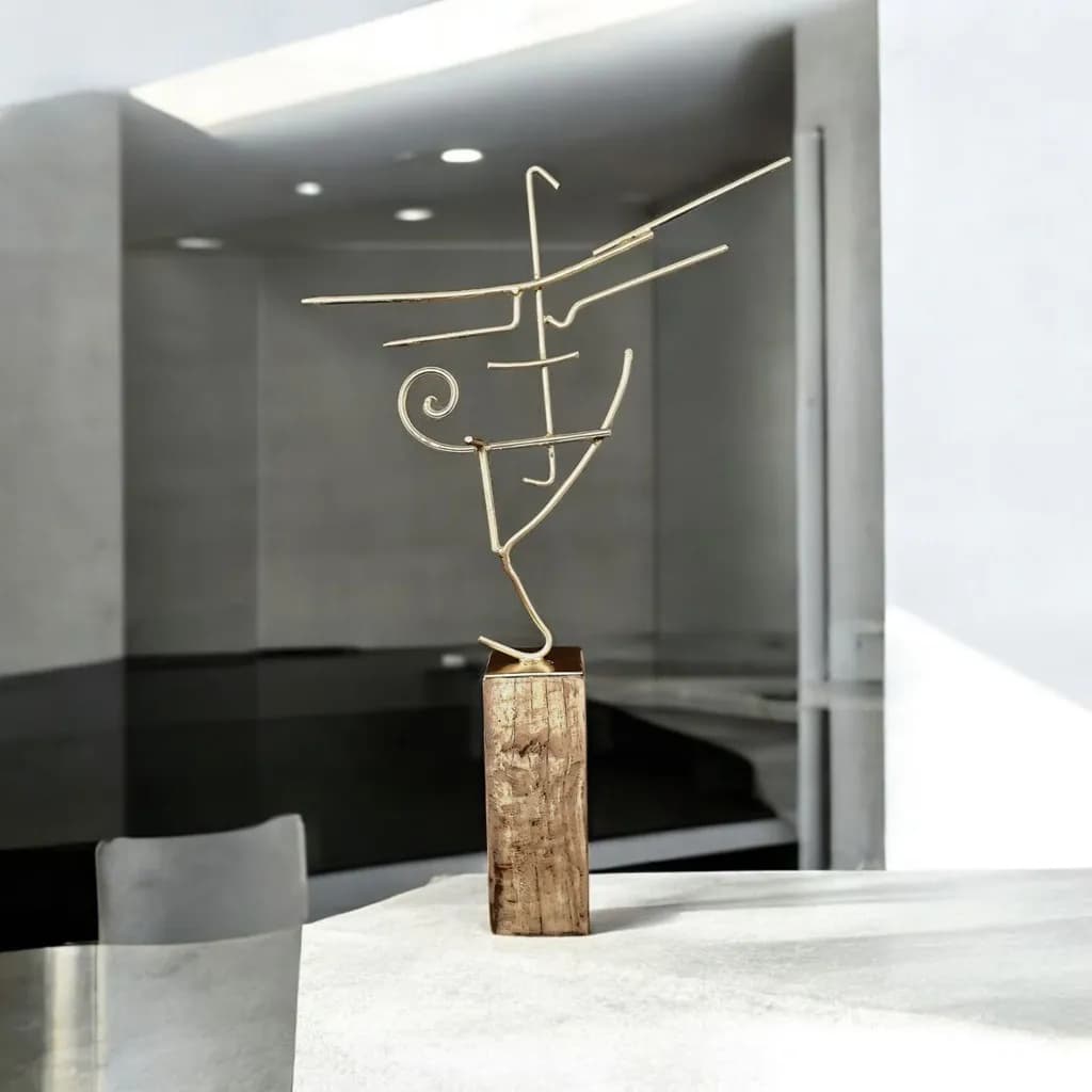 Whimsical Balance: A Minimalist Abstract Sculpture in Modern Design