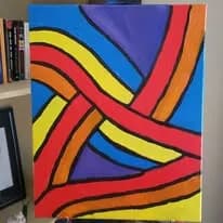 Vibrant Interplay: A Dance of Colorful Curves and Lines