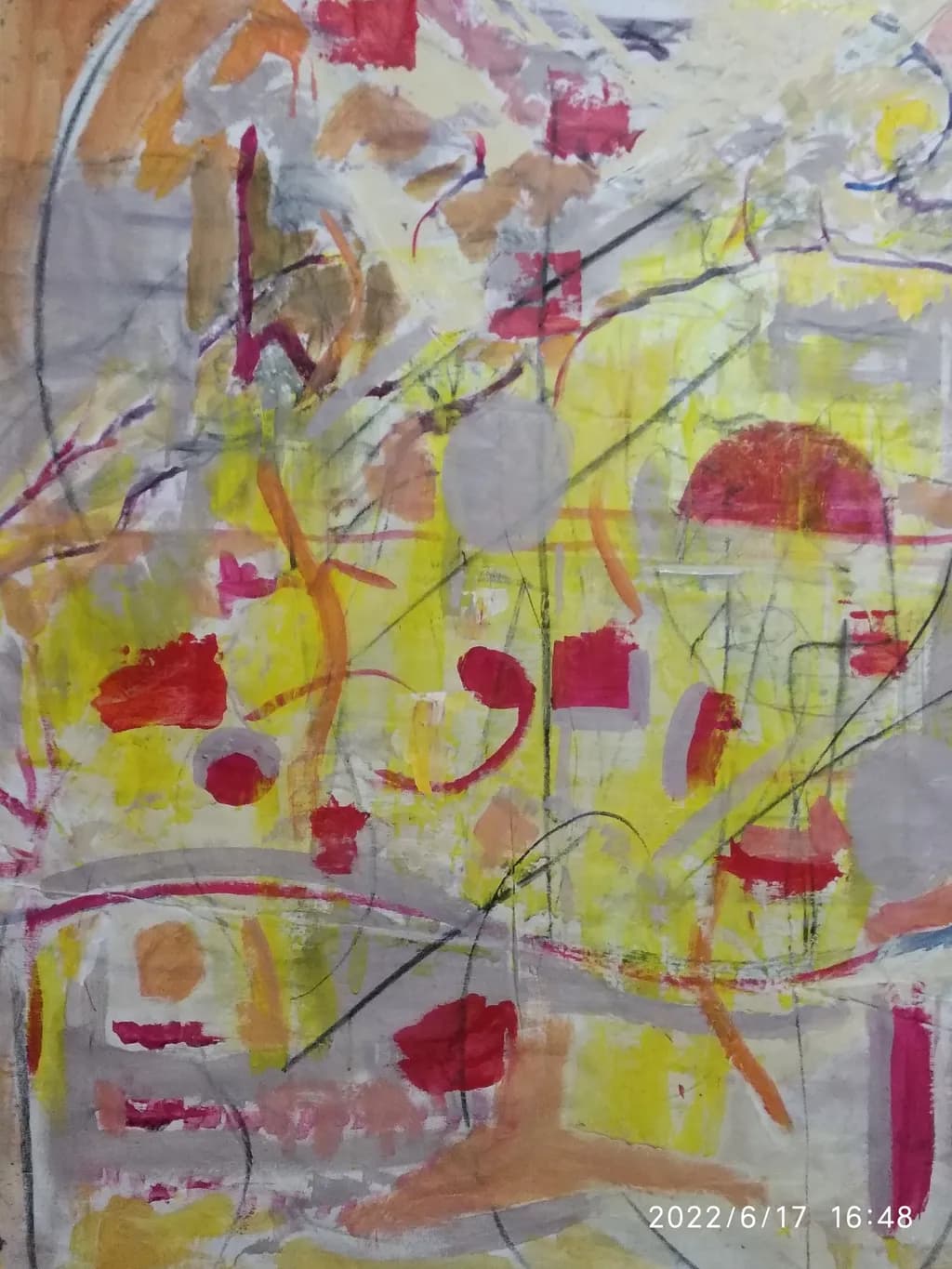 Abstract Red and Yellow Shapes