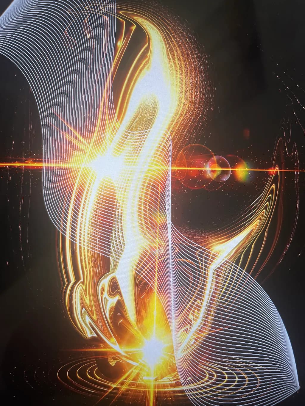 Luminous Waves of Energy: An Abstract Dance of Light and Motion
