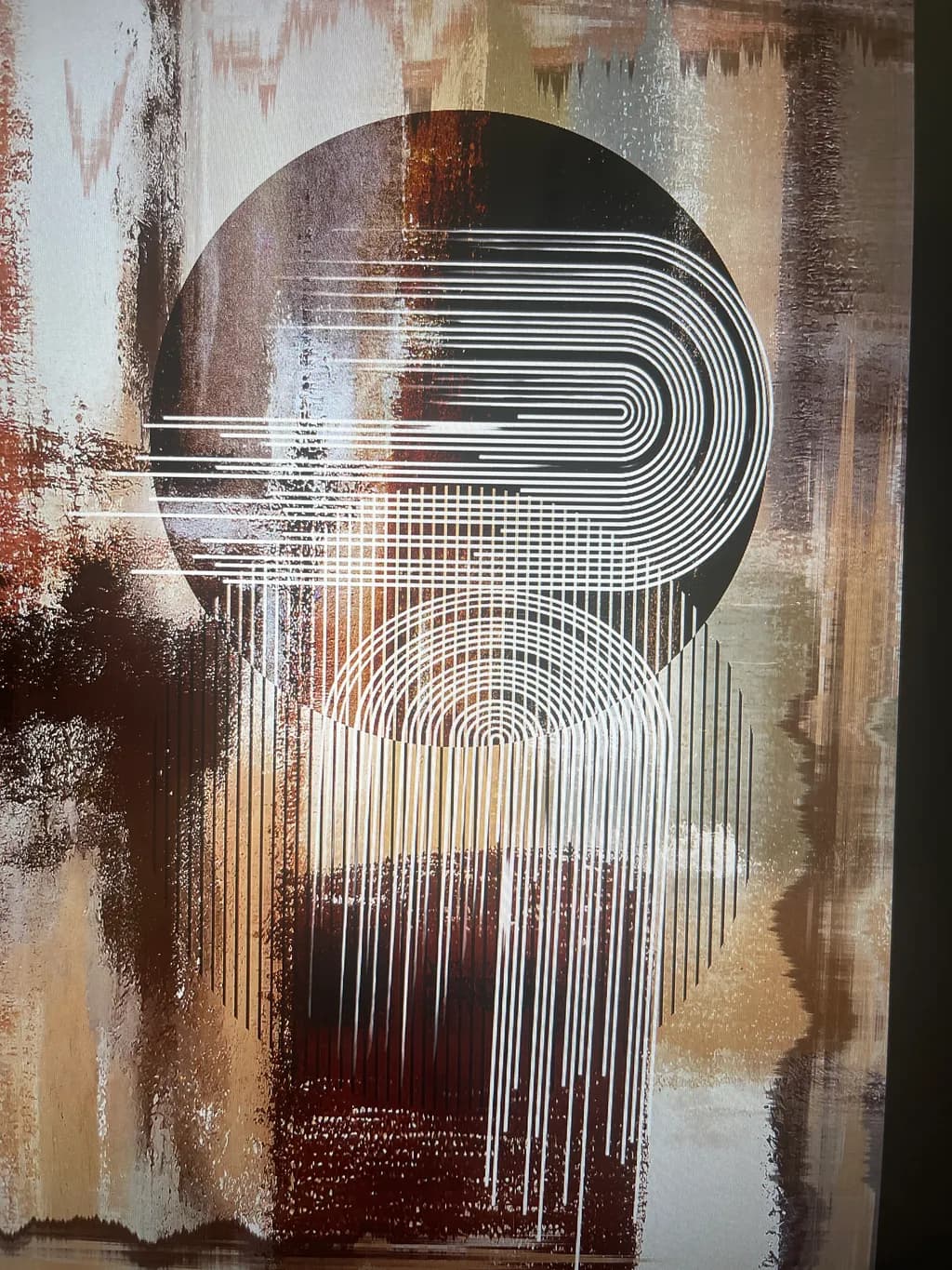 Ethereal Harmony: A Dance of Geometric Textures in Modern Abstract Art