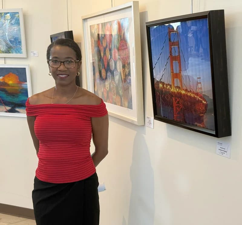 At reception of "For the Love of Art" Exhibition in Hayward, CA