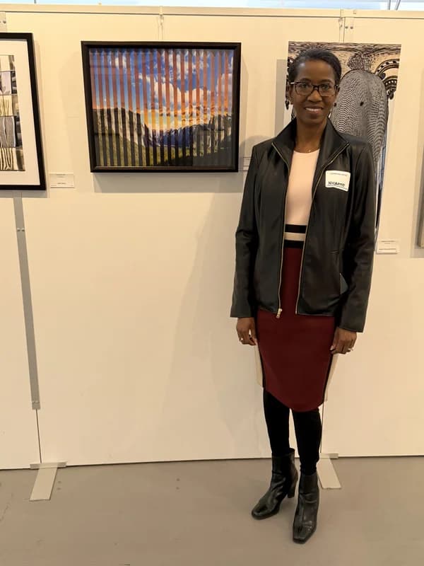 At reception of "Artist’s Vision" Exhibition in Marin, CA