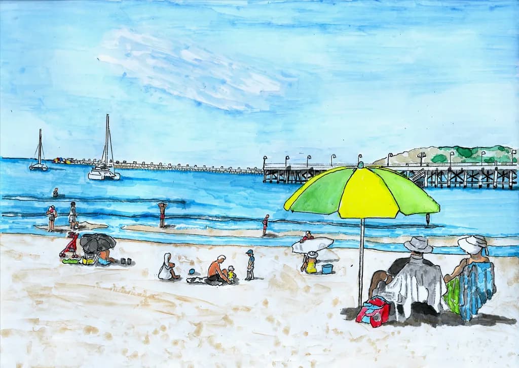 Jetty Umbrella Scene