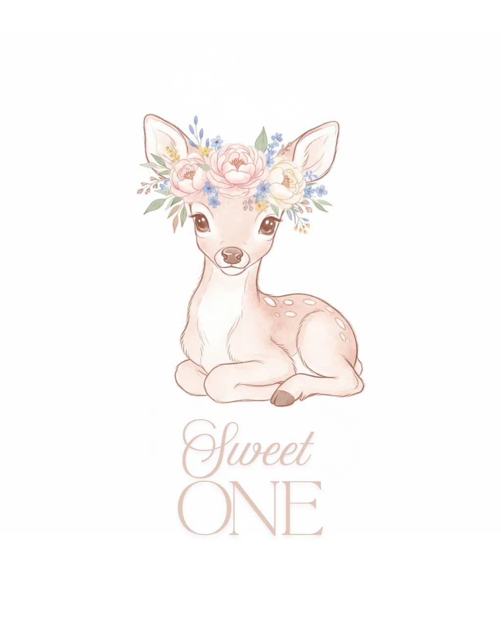 Whimsical Fawn: A Floral Embrace for Your Sweet One