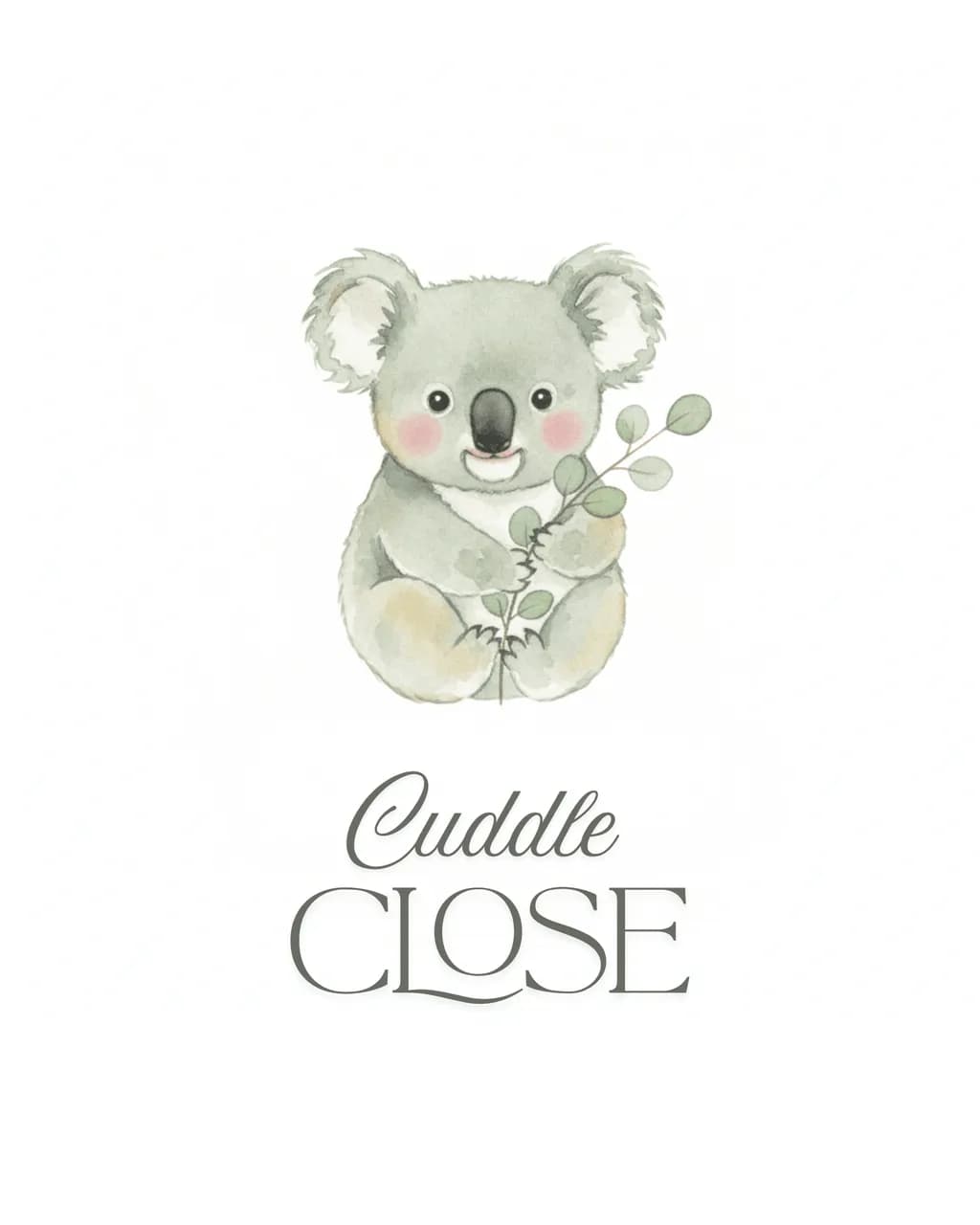 Cuddle Close: A Whimsical Koala Embrace in Soft Watercolors