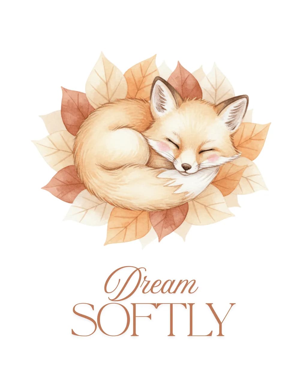Dreaming in Autumn: A Whimsical Fox Embraced by Cozy Leaves