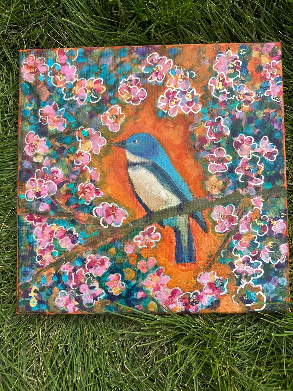 Bluebird Among Blossoms