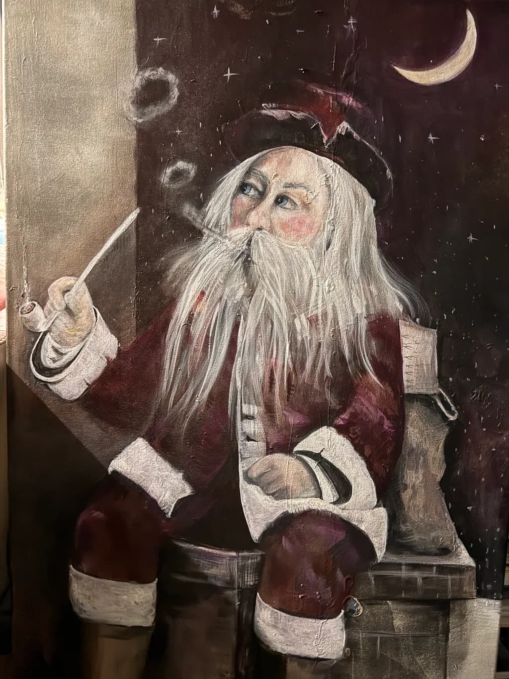 Santa by Chimney Moon