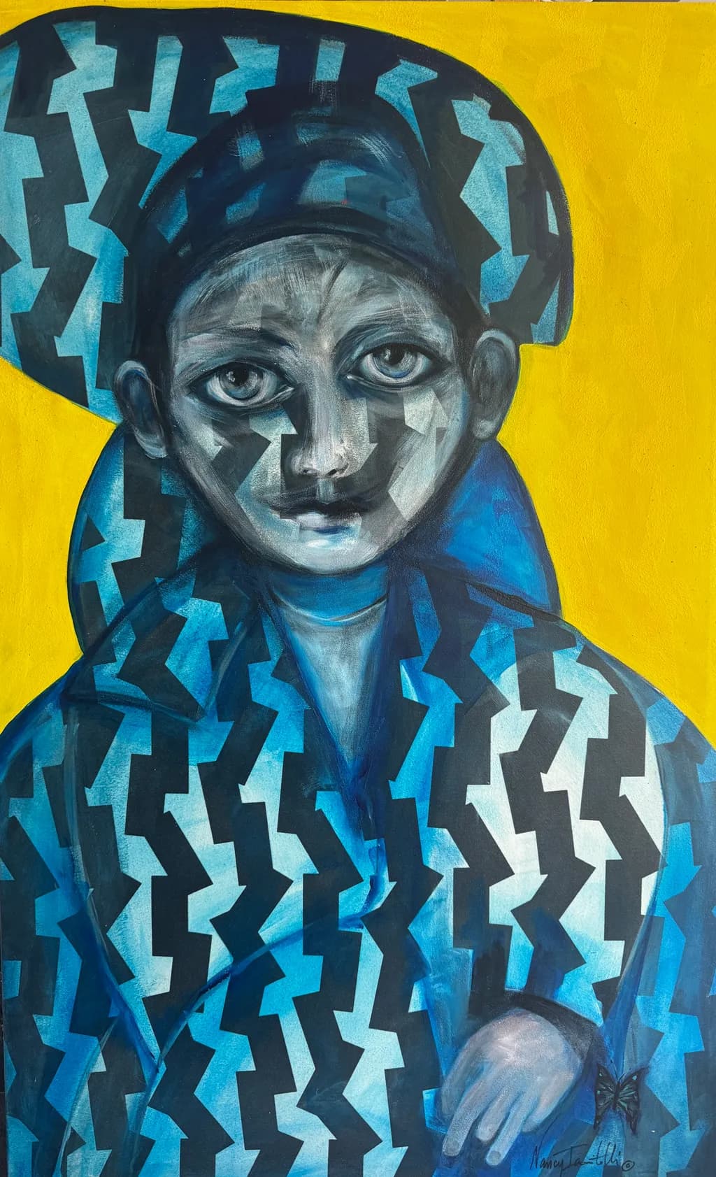 Blue Patterned Portrait