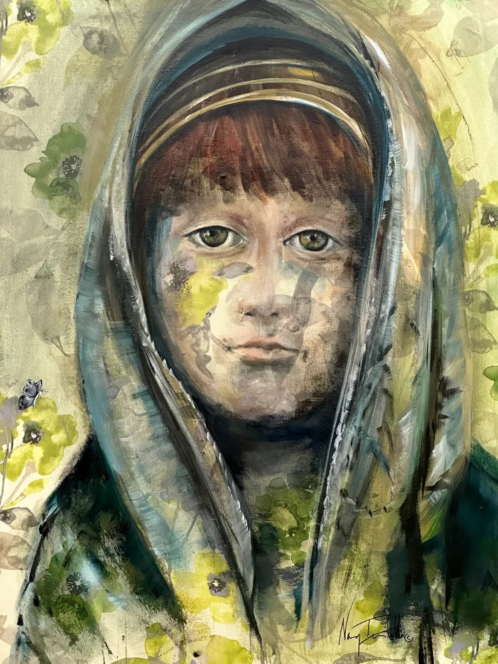 Iranian Boy with Green Eyes