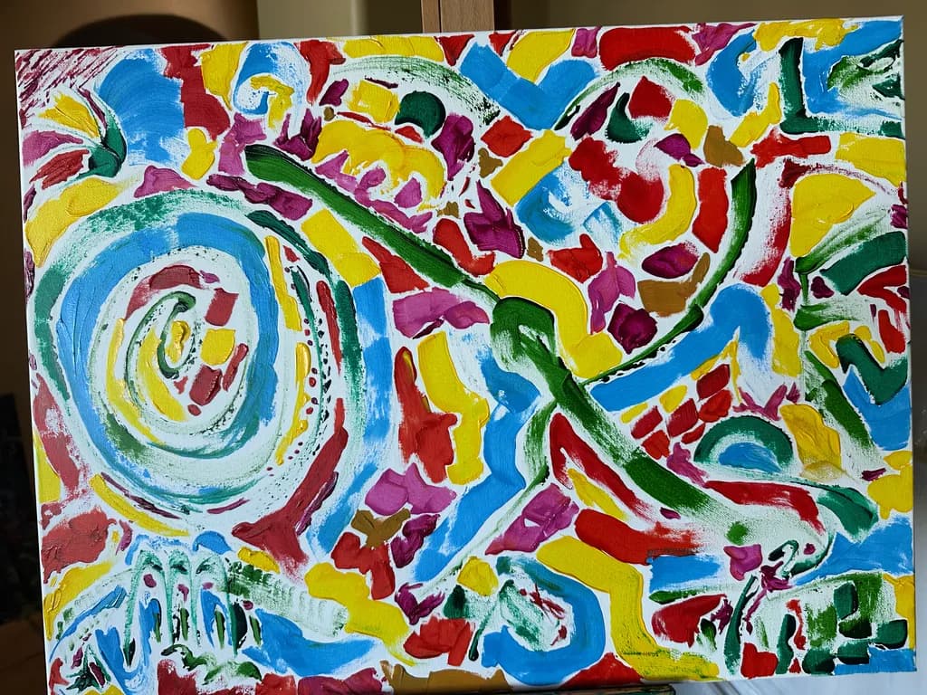 Vibrant Whirl: A Dance of Color and Emotion in Abstract Expressionism