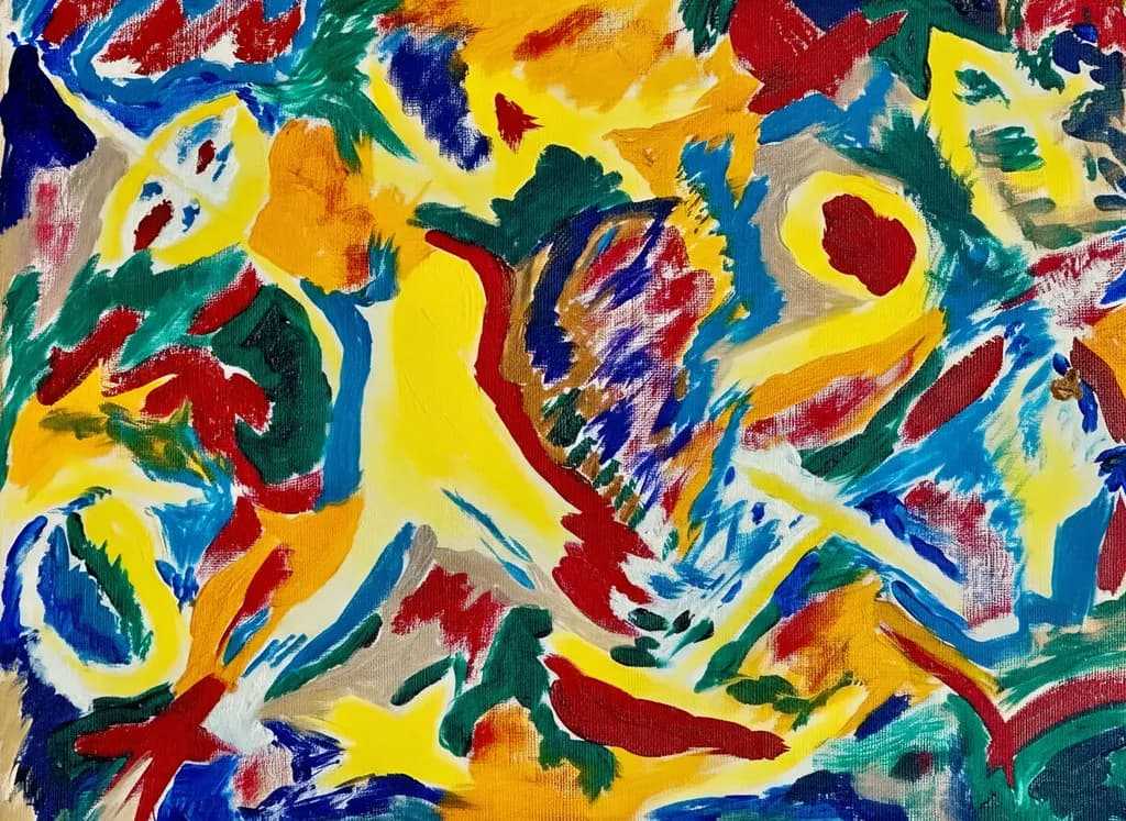 Vibrant Whirlwind: A Dance of Color and Emotion