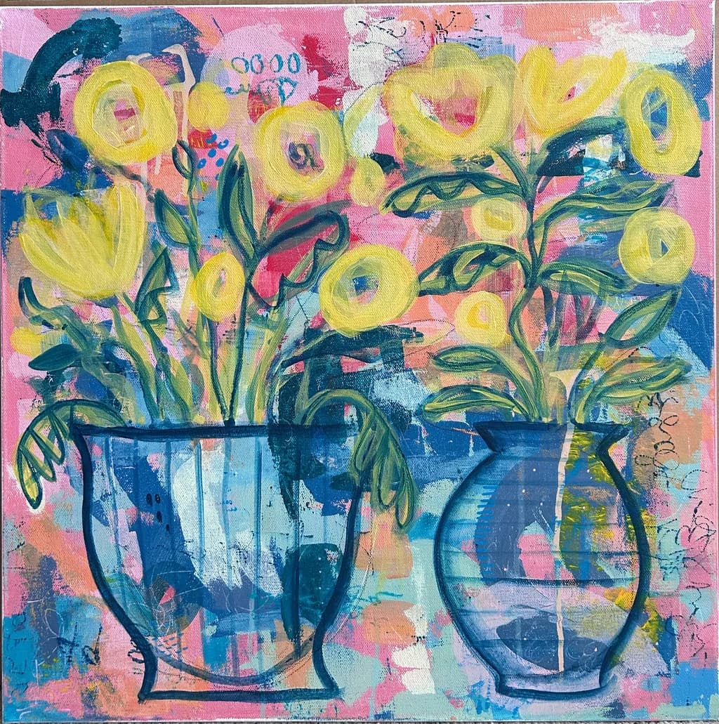 Yellow Flowers in Vases