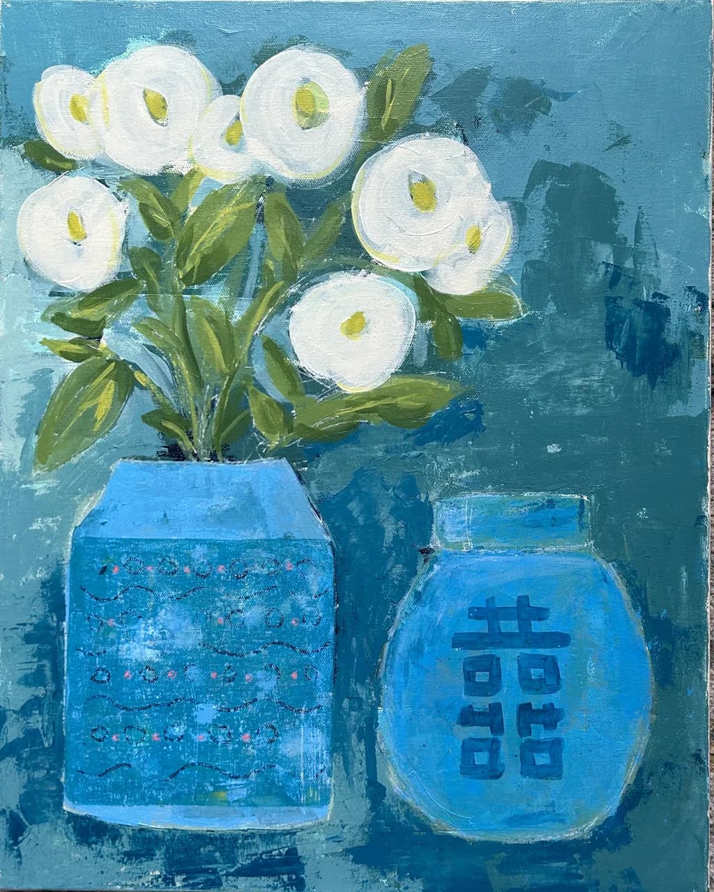 Blue Vase Flowers