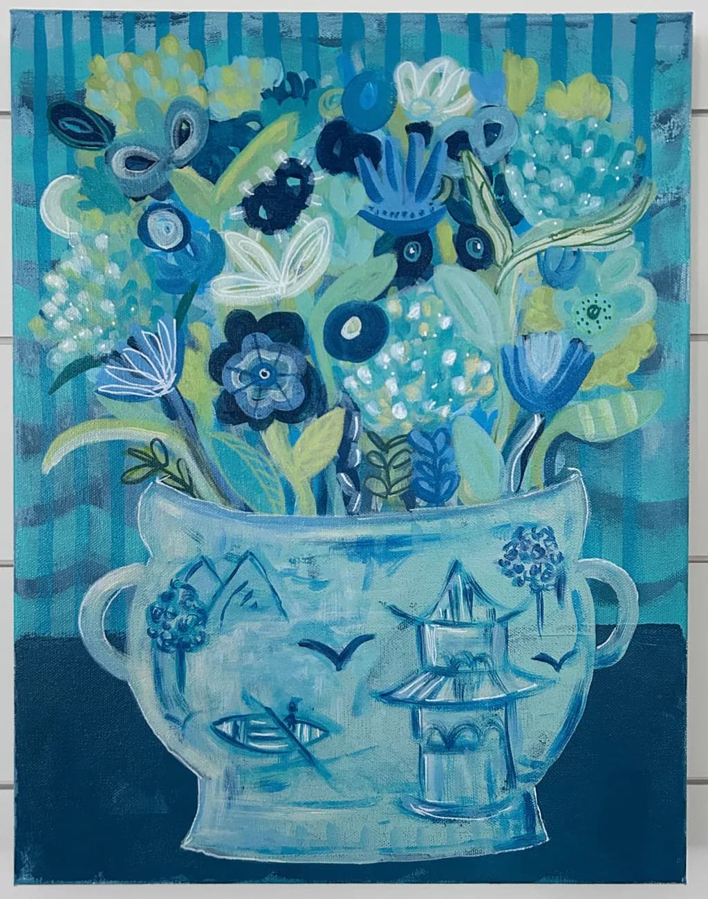 Blue Floral Vase