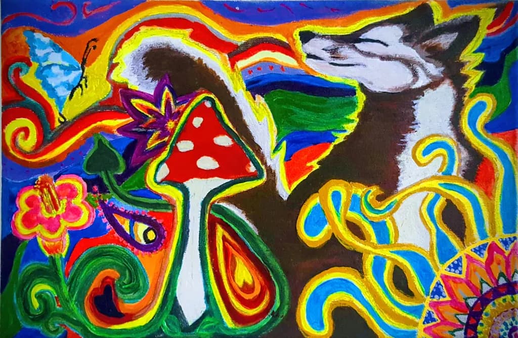 Mushroom and Wolf Spirit