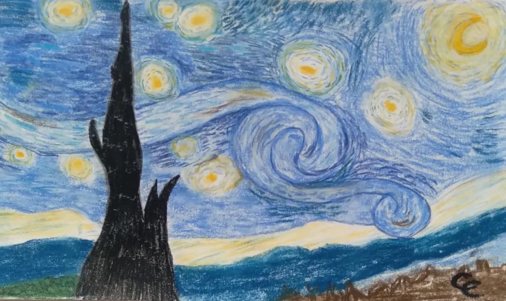 Starry Cypress Night