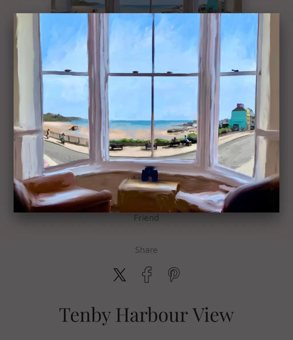 Serene Coastal Escape: A Glimpse of Tenby Harbour Through the Window