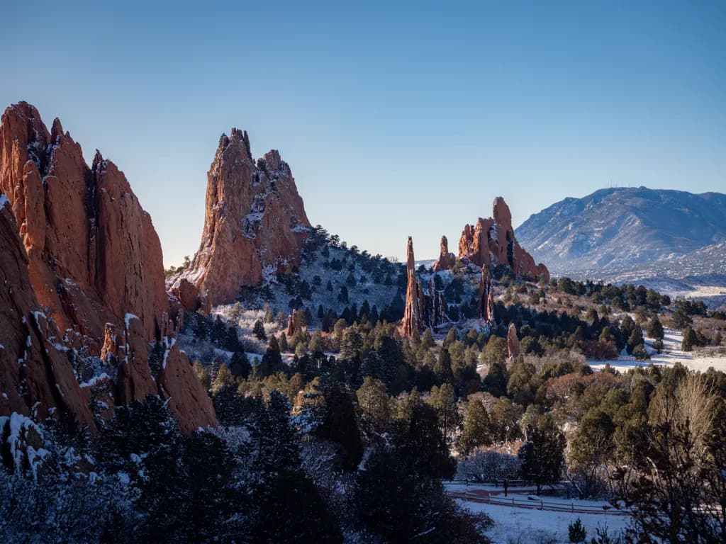 Snowy Red Spires