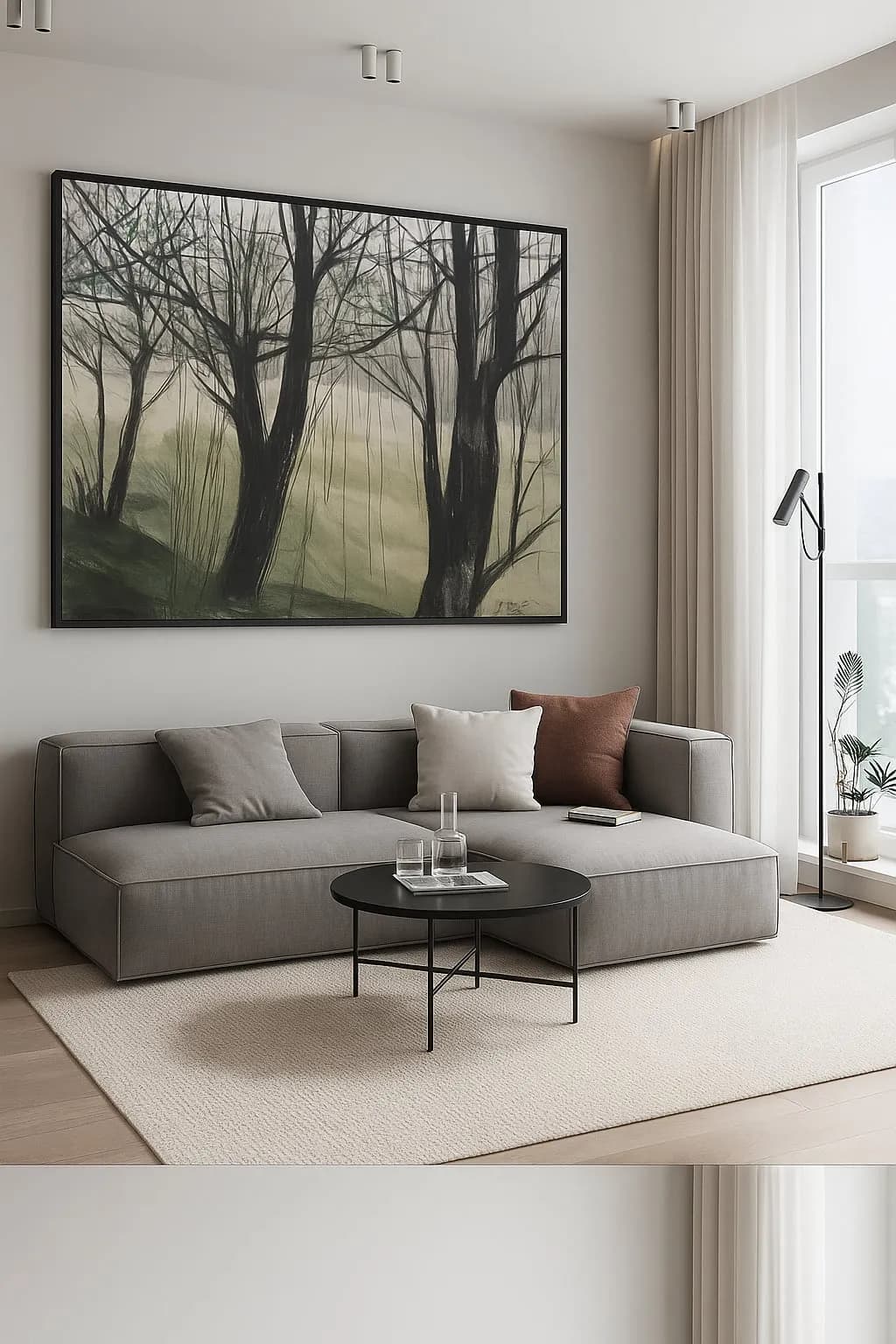 Whispers of the Forest: A Serene Landscape in Monochrome Hues