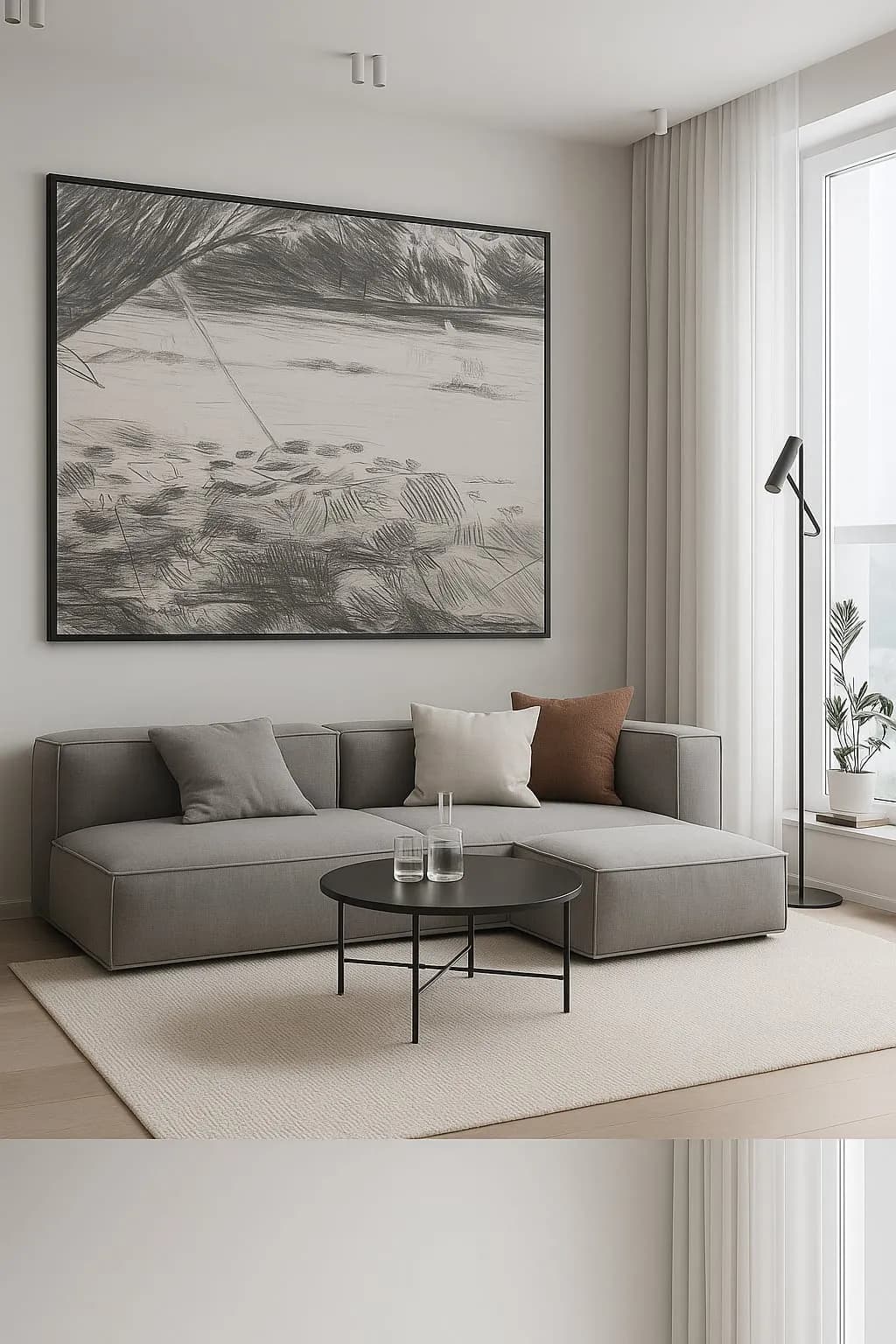 Serene Minimalism: A Cozy Embrace of Neutral Tones in Modern Artistry