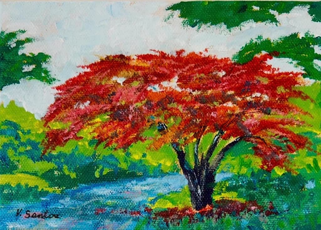 Autumn Tree by the Waterway
