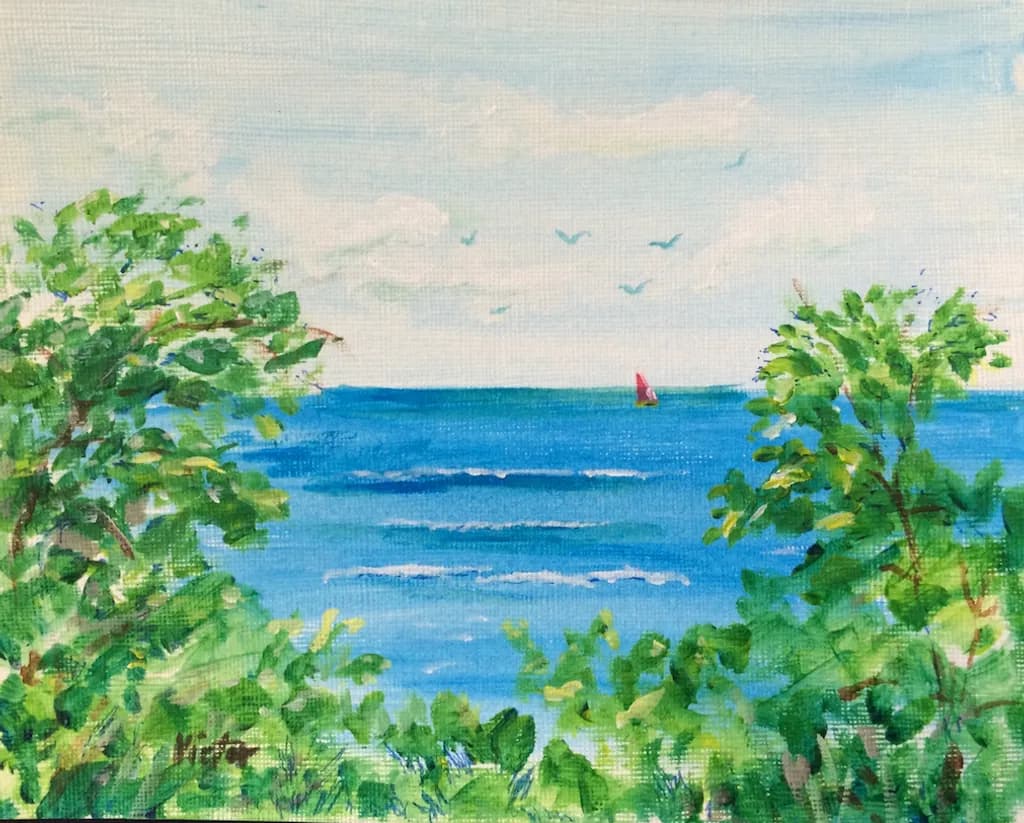 Sailboat Beyond the Shore