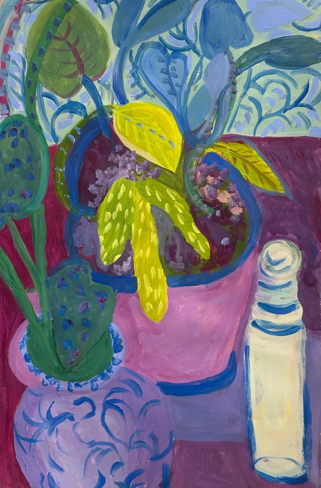 Potted Plants and Bottle