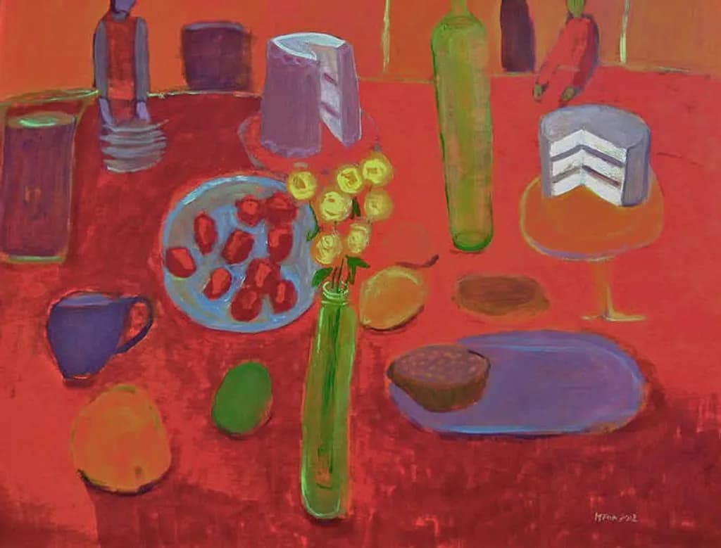 Still Life with Cake and Flowers