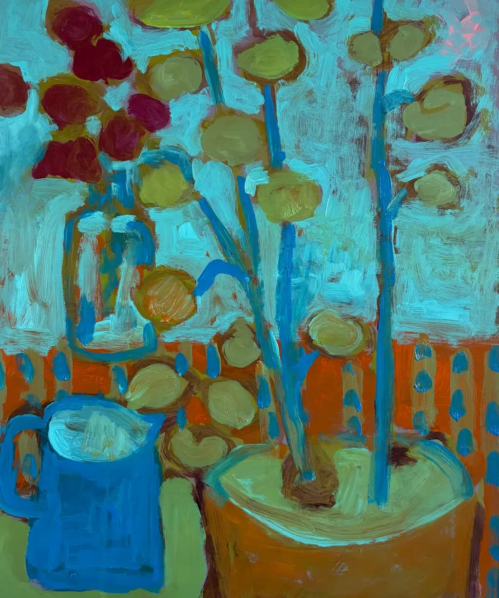 Potted Plants and Vase