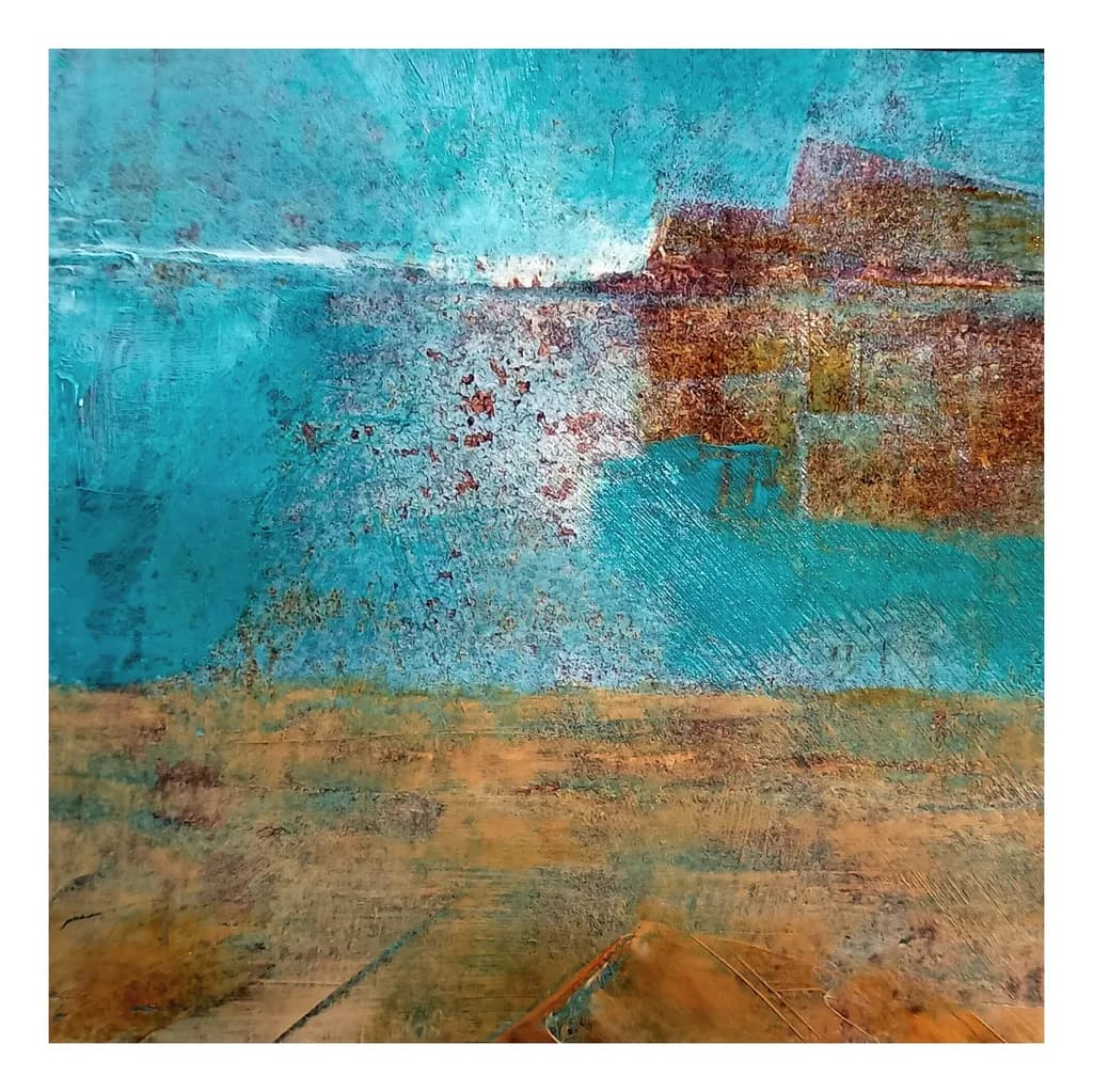 Whispers of the Ocean: A Serene Abstract Journey Through Turquoise and Earth Tones