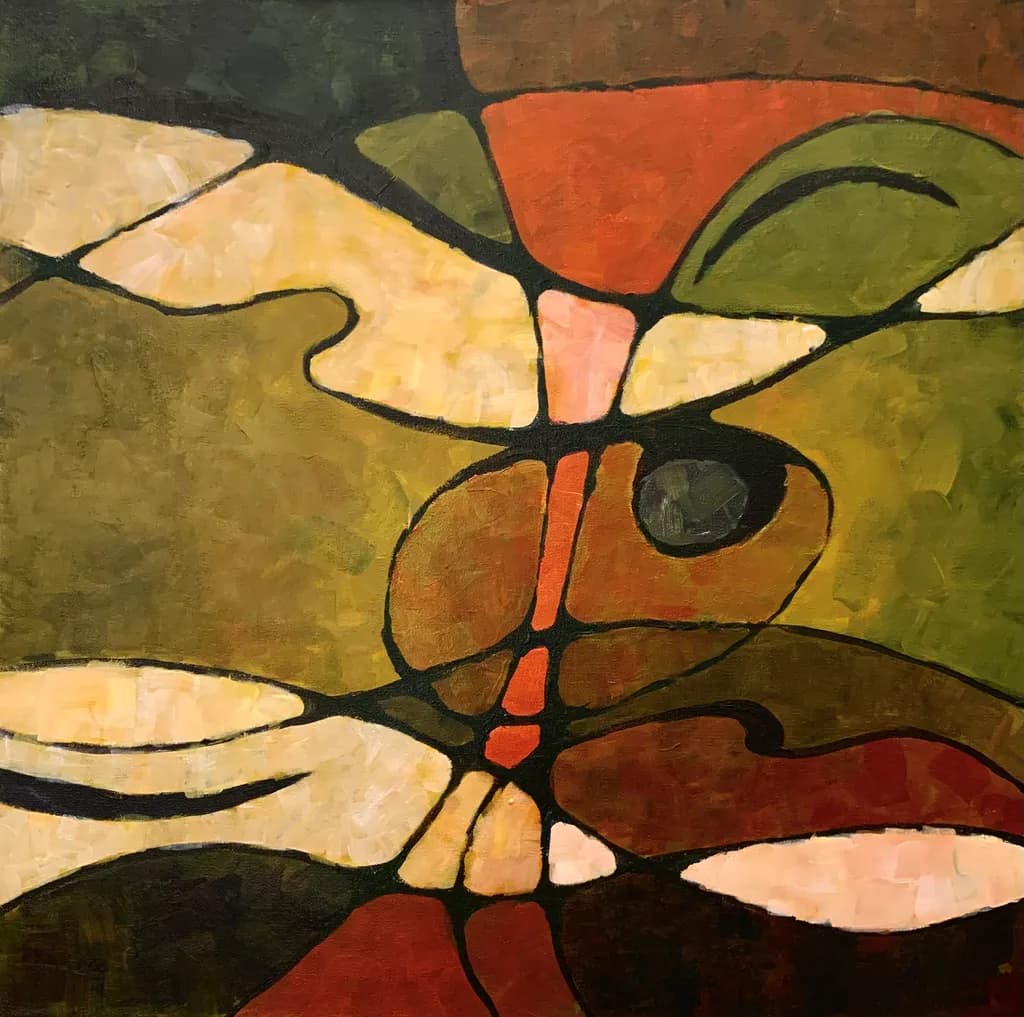 Vibrant Harmony: An Abstract Exploration of Color and Shape in Dynamic Composition