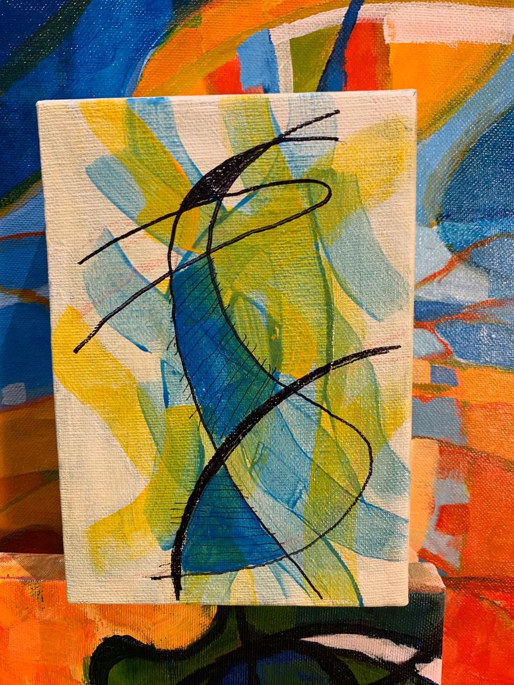 Vibrant Whispers: An Abstract Dance of Color and Line