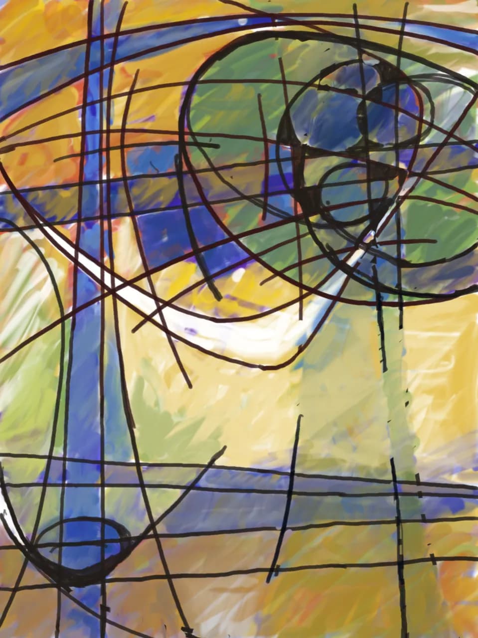 Vibrant Intersections: A Dance of Color and Line in Abstract Expressionism