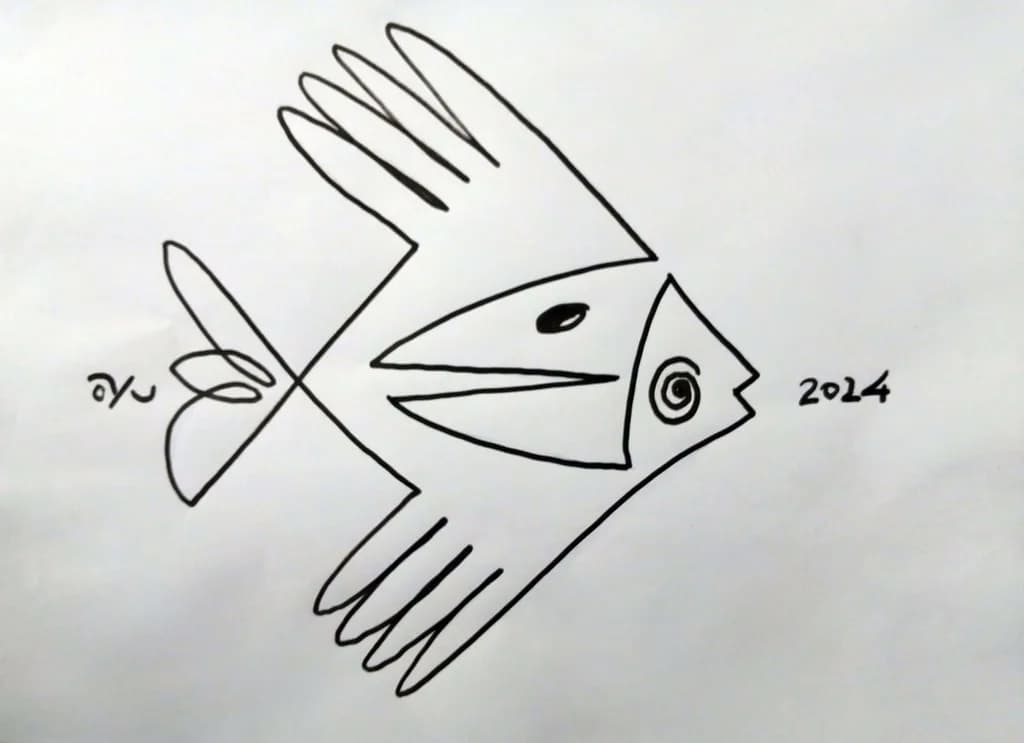Monochrome Fish: An Abstract Journey Through 2024's Artistic Vision