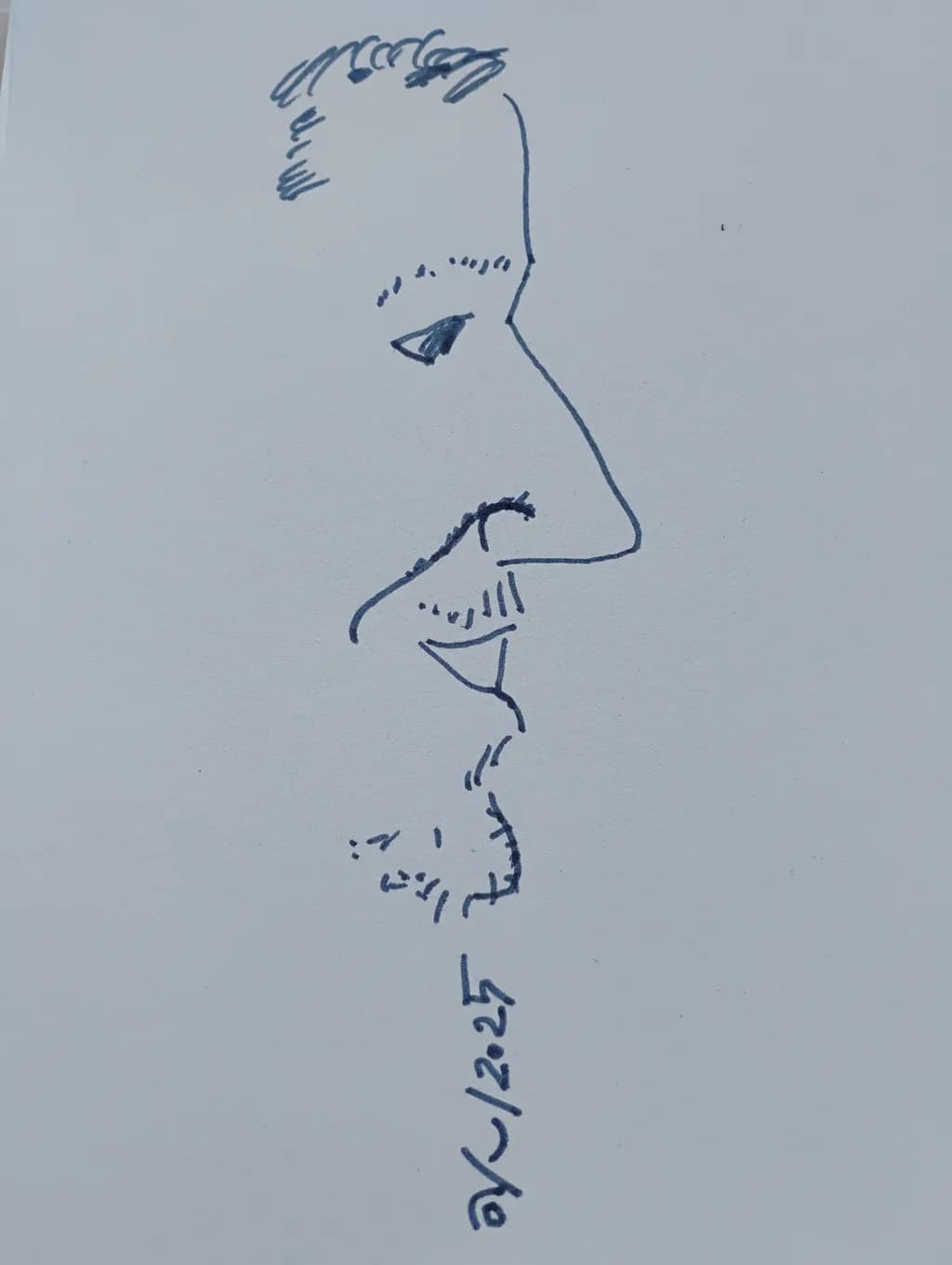 Whispers of Contemplation: A Minimalist Profile Sketch