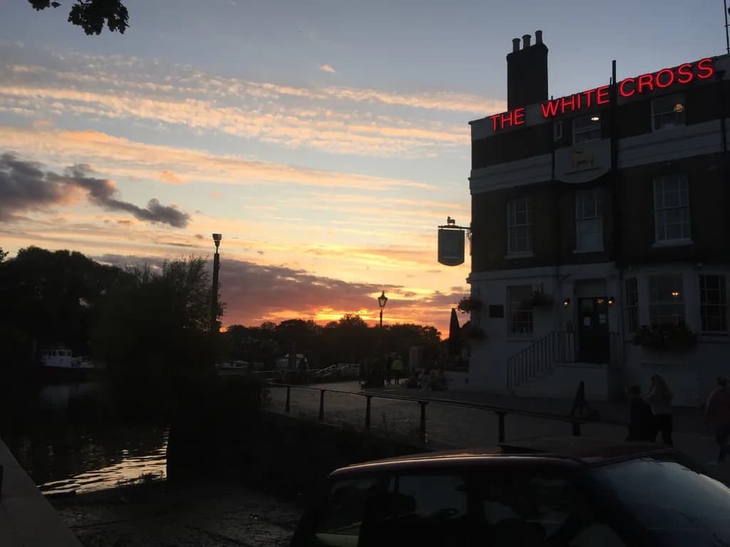 Sunset Serenity at The White Cross: A Tranquil Evening by the River