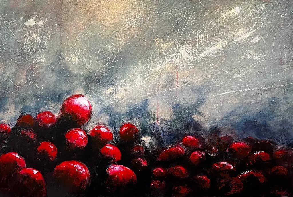 24x36 acrylic red spheres