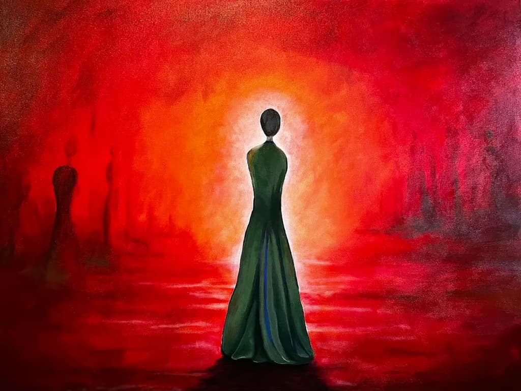 30x40 oil Figure in Green
