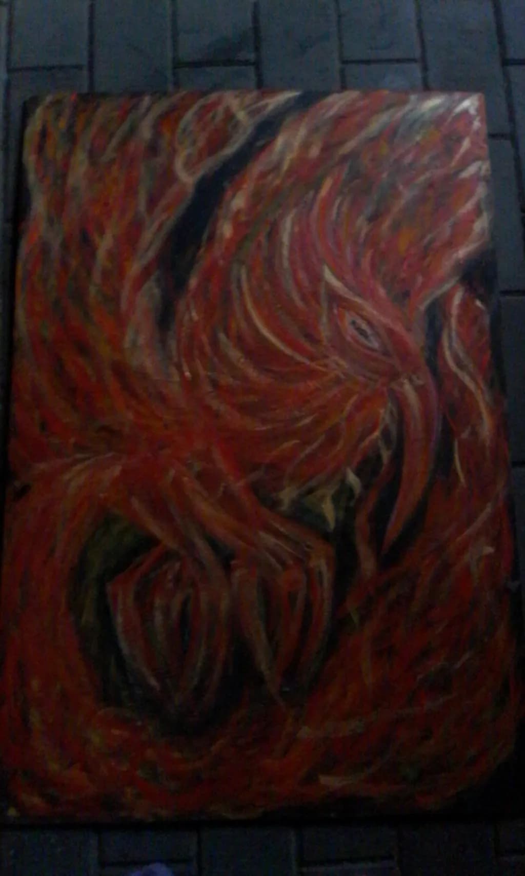 Fiery Whispers: An Abstract Dance of Red and Emotion