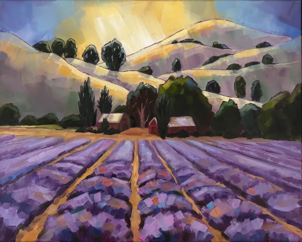 Lavender Dreams: A Serene Landscape of Rolling Hills and Vibrant Fields