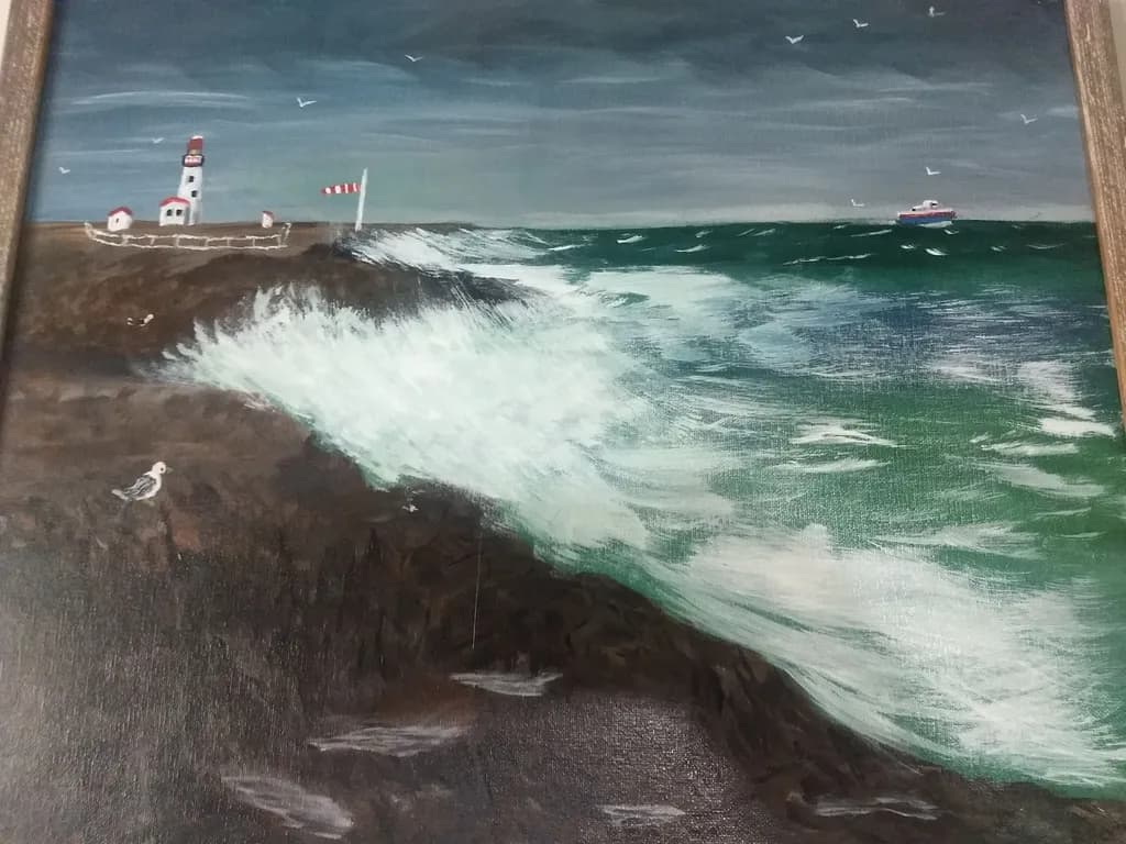 Stormy Serenity: A Lighthouse Amidst the Ocean's Fury