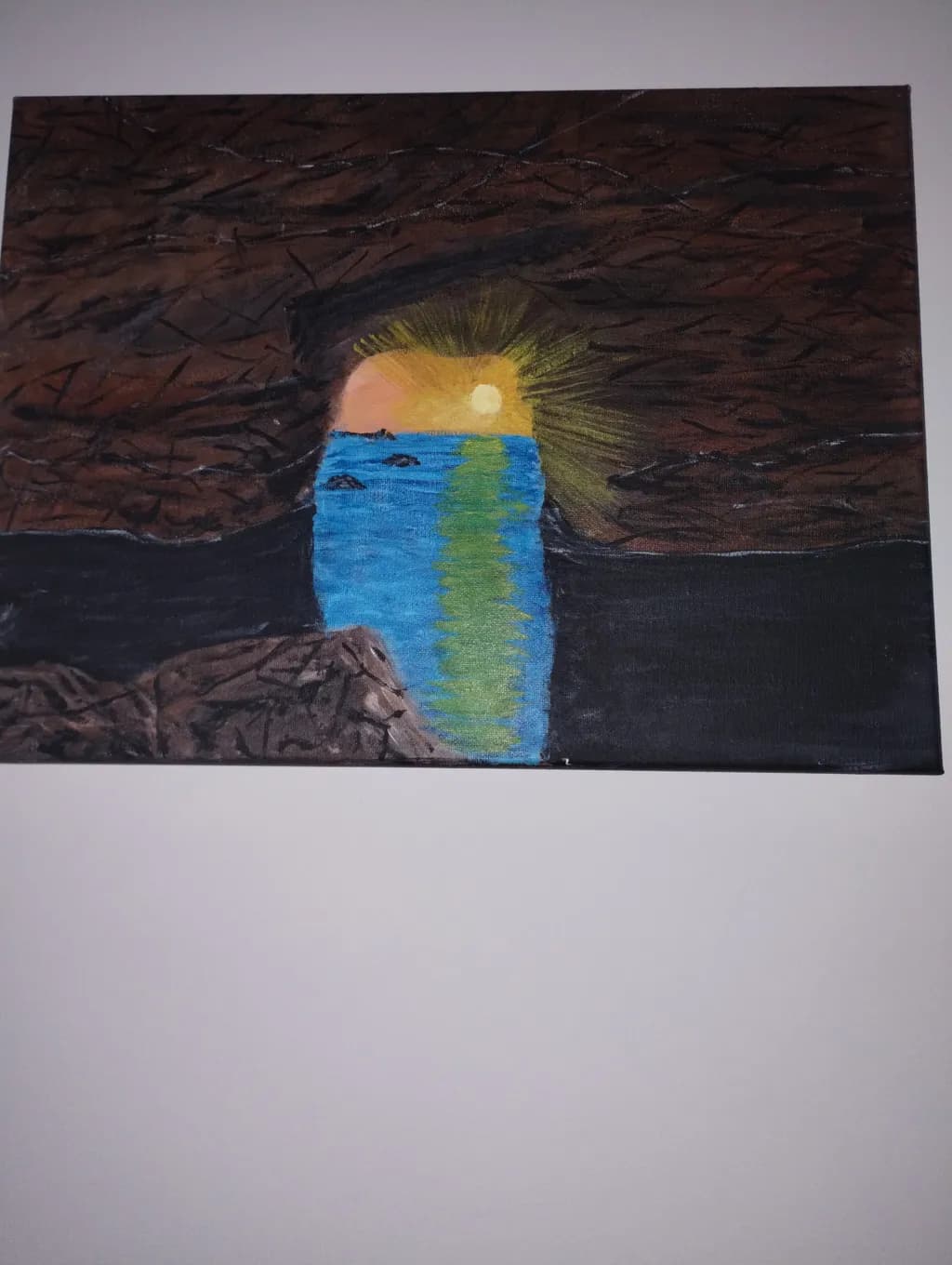 Serene Sunset Through the Cave: A Tranquil Escape into Nature's Embrace