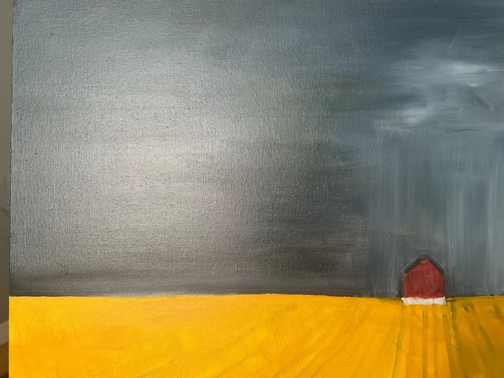 Whispers of Autumn: A Solitary Barn Beneath a Stormy Sky