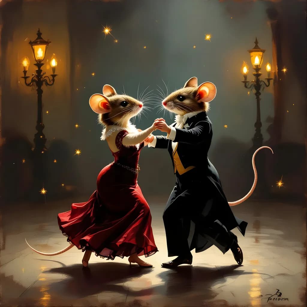 Dancing Under the Stars: A Whimsical Waltz of Enchanted Mice