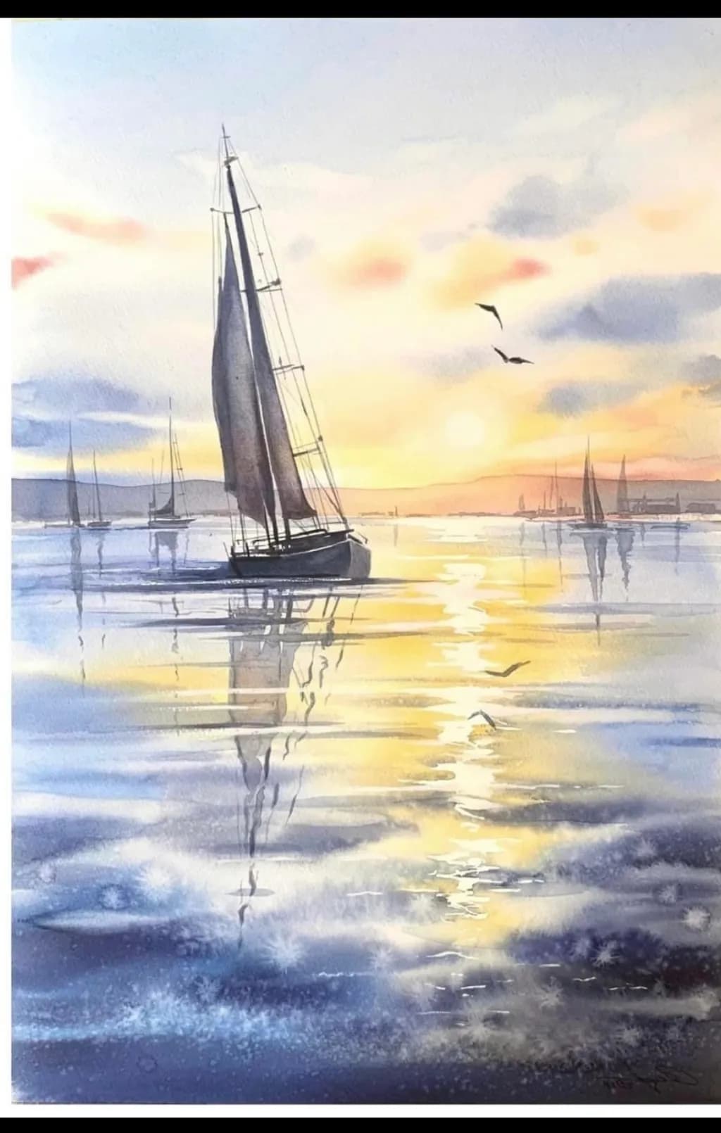 Sailboats at Sunset