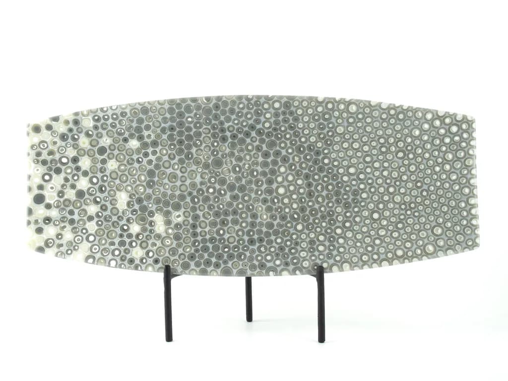 Cream and Gray Murrine Surfboard Platter