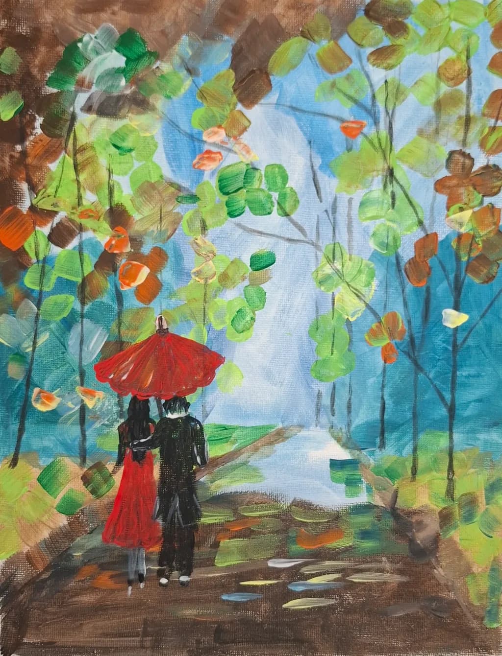 Red Umbrella Stroll